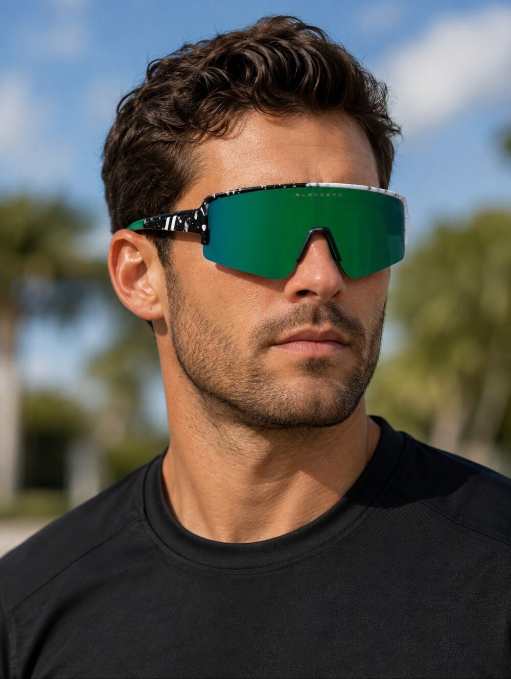 Men's Blenders Eclipse X2:Risk Taker Sunglasses in Matte Black/Popular Green